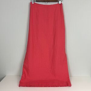 Vintage Uniforms John Paul Richard Linen Melon Pink Maxi Skirt PM